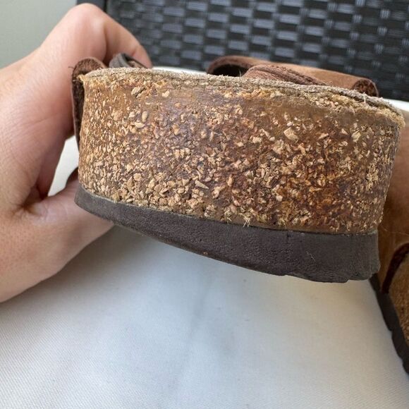 Birkenstock Men’s 11 Milano Brown Leather Slingback Double Buckle Sandals - Picture 2 of 7